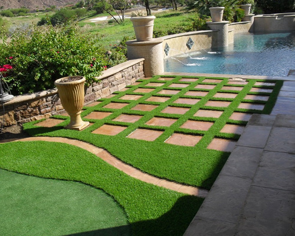 Residential Turf Backyard pool area